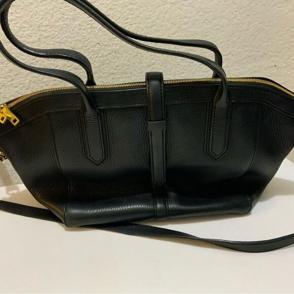 J. Crew Pebbled Leather Tartine Satchel black Trapeze - Picture 3 of 15